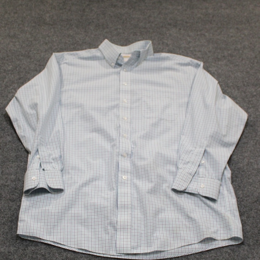 Roundtree & Yorke Gold Label Men's Plaid Non Iron EZ Wash Cotton Shirt S 16 34